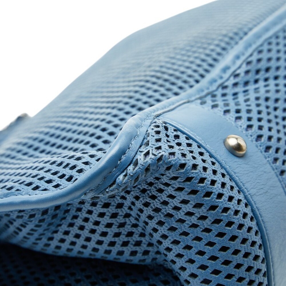 CHANEL Blue Leather Logo Tote Bag - Picture 7 of 12